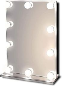 img 4 attached to Waneway Hollywood Lighted Vanity Makeup Mirror - Frameless Dressing Table 💄 Cosmetic Mirror with Dimmable Bulbs and Bright LED Lights, Multiple Color Modes (Standard)