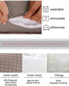 img 2 attached to 🤰 Summer Mae U Shaped Pregnancy Body Pillow for Sleeping, 55 Inch Maternity Pillow with Premium Fabric Cover, Brown, Suitable for All Seasons