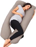 🤰 summer mae u shaped pregnancy body pillow for sleeping, 55 inch maternity pillow with premium fabric cover, brown, suitable for all seasons logo