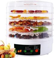 vchiming food dehydrator machine - electric dryer dehydrator for beef jerky, fruit, vegetables, meat, dog treats - bpa free 5 trays with digital timer, temperature control, overheat protection - includes recipe book логотип