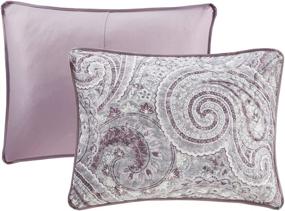 img 1 attached to Comfort Spaces Quilt Set - Paisley Design, Lightweight Bedding, All Season Coverlet Bedspread - Kashmir Purple 3 Piece Set with Matching Shams - King/Cal King Size