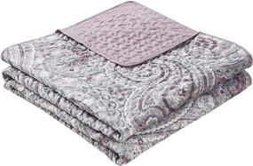 img 2 attached to Comfort Spaces Quilt Set - Paisley Design, Lightweight Bedding, All Season Coverlet Bedspread - Kashmir Purple 3 Piece Set with Matching Shams - King/Cal King Size