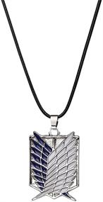 img 4 attached to AILUOR Attack on Titan Necklace, Investigation Corps Pendant Necklace, Wings of Freedom Cosplay Necklace with Leather Rope for Anime Cartoon Lovers, Boys, Girls, and Anime Fans