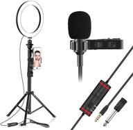 📸 emart 10 inch ring light with microphone, tripod stand, and cell phone holder - versatile round lighting kit for photography, video recording, tik tok, and live streaming logo