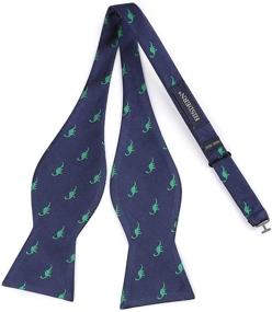 img 1 attached to HISDERN Dinosaur Bowties Jacquard Handkerchief - 🦖 Men's Fashion Accessories including Ties, Cummerbunds, and Pocket Squares
