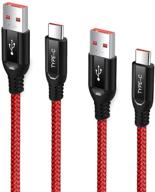 🔌 2 pack dash charger cable, titacute nylon braided type-c cable 6ft for oneplus 8 pro, warp charge compatible. fast data sync and rapid charging for oneplus 8, 7t, 7 pro, 6t, 6, 5t, 5, 3t, 3 (red) logo