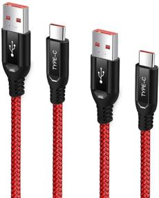 img 4 attached to 🔌 2 Pack Dash Charger Cable, TITACUTE Nylon Braided Type-C Cable 6FT for OnePlus 8 Pro, Warp Charge Compatible. Fast Data Sync and Rapid Charging for OnePlus 8, 7T, 7 Pro, 6T, 6, 5T, 5, 3T, 3 (Red)