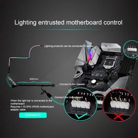 img 1 attached to 💡 550 мм светодиодная лента с адаптером ARGB 5V 3pin на 600 мм для материнской платы и корпусов ПК, 38 светодиодных ламп.