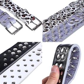 img 2 attached to 🐶 Stylish Studded Leather Dog Collars by Rachel Pet Products: 3 Rows of Silver Rivets for Medium/Large Dogs in Various Colors