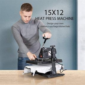 img 3 attached to 🔥 VIVOHOME 8 in 1 Combo Multifunctional Swing Away Clamshell Printing Sublimation Heat Press Transfer Machine: Perfect for T-Shirts, Hats, Caps, Mugs, and Plates - 15 x 12 Inch, Blue and Black