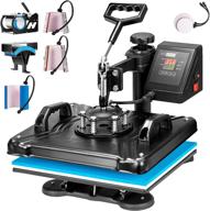 🔥 vivohome 8 in 1 combo multifunctional swing away clamshell printing sublimation heat press transfer machine: perfect for t-shirts, hats, caps, mugs, and plates - 15 x 12 inch, blue and black logo