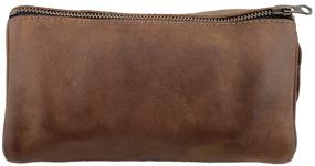 img 3 attached to Premium Handmade Soft Leather Travel Dopp Kit for Toiletries by Hide & Drink :: Bourbon Brown