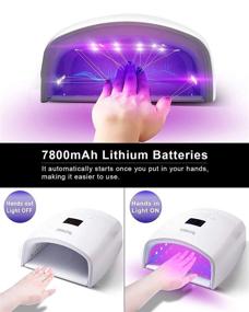 img 2 attached to 💅 Быстросохнущая аккумуляторная UV LED лампа для ногтей от DORAGYM - 48W профессиональный настольный светильник - беспроводной гель-сушилка для ногтей - портативная лампа с автоматическим датчиком для ногтей рук и ногтей на ногах (белая)