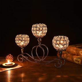 img 3 attached to 🕯️ Elegant Gold Crystal Candle Holders: Perfect Table Candelabra Centerpieces for Party, Christmas, Thanksgiving - VINCIGANT Halloween Decorations & Festive Gifts for All Occasions