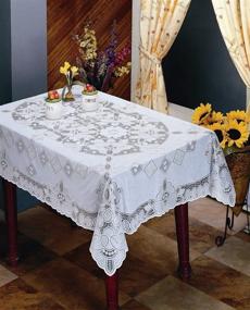 img 1 attached to Rectangular Betenburg Tablecloth by Violet Linen