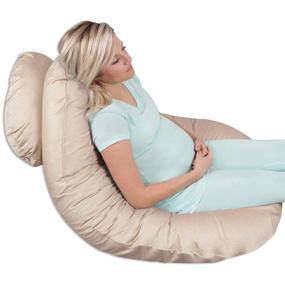 img 2 attached to 🤰 Leachco Back 'N Belly Chic Supreme Maternity Pillow - Lightly Latte - 55" L x 33" W x 8.5" D: The Ultimate Comfort for Expecting Mothers