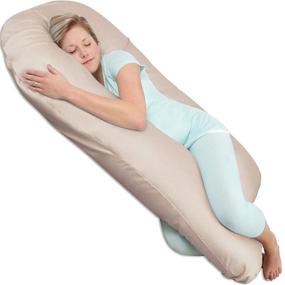 img 4 attached to 🤰 Leachco Back 'N Belly Chic Supreme Maternity Pillow - Lightly Latte - 55" L x 33" W x 8.5" D: The Ultimate Comfort for Expecting Mothers