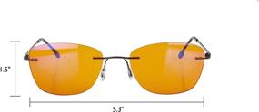 img 1 attached to 👓 Rimless Glasses for Fluorescent Glare, Sleep, Migraine Light Sensitivity - Ultra Slim Anti-UV 99% Blue Light Blocking (Amber)