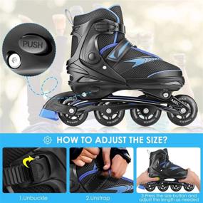 img 2 attached to 🛼 Hikole Adjustable Inline Skates - Safe and Durable Outdoor Roller Skates for Adults, Teens, Men, Women, Girls, and Boys