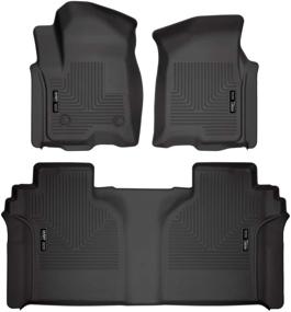 img 4 attached to Husky Liners Weatherbeater Floor Mats 94021 - Chevrolet Silverado/GMC Sierra 1500 Crew Cab, Black, 2019-20