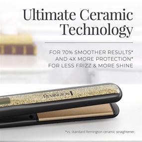 img 3 attached to 💁 Remington S6501 1” Ultimate Ceramic Flat Iron - Frizz Protection, Smooth Glide Hair Straightener, High Heat & Temperature Lock