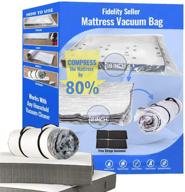 🛏️ fidelity seller king/california king mattress vacuum bag for moving - compress mattress, double zip seal, leakproof valve, and straps included. huge mattress bag designed for easy moving. logo