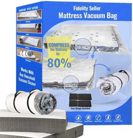 img 4 attached to 🛏️ FIDELITY SELLER King/California King Mattress Vacuum Bag for Moving - Compress Mattress, Double Zip Seal, Leakproof Valve, and Straps Included. Huge Mattress Bag Designed for Easy Moving.