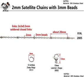 img 2 attached to 🔗 33Ft Stainless Steel Satellite Chain Set with Clasps and Rings - Jewelry Making Supplies, 2005-B