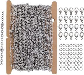 img 4 attached to 🔗 33Ft Stainless Steel Satellite Chain Set with Clasps and Rings - Jewelry Making Supplies, 2005-B