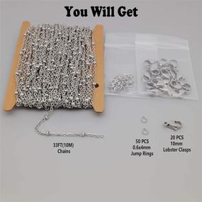 img 1 attached to 🔗 33Ft Stainless Steel Satellite Chain Set with Clasps and Rings - Jewelry Making Supplies, 2005-B