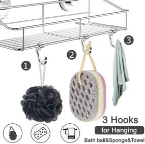 img 2 attached to 🚿 Siphodec Stainless Steel Shower Caddy: Versatile Bath Wall Shelf and Organizer with No Drilling Required