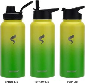 img 3 attached to SIMPLE DRINK Stainless Steel Insulated Water Bottle - Leak Proof, Wide Mouth, Ideal for Sport and Travel - 1 or 3 Lids Included (18oz, 32oz)