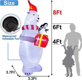 img 3 attached to 🐻 TURNMEON 8 Feet Christmas Inflatables: Santa, Polar Bear, Penguin Decoration with LED Lights - Perfect for Holiday Yard Decor & Outdoor Party, Home & Garden