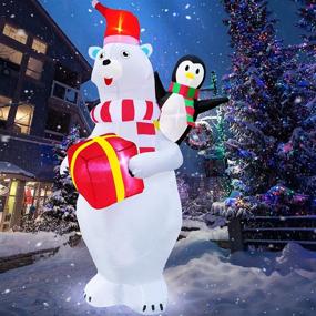 img 4 attached to 🐻 TURNMEON 8 Feet Christmas Inflatables: Santa, Polar Bear, Penguin Decoration with LED Lights - Perfect for Holiday Yard Decor & Outdoor Party, Home & Garden