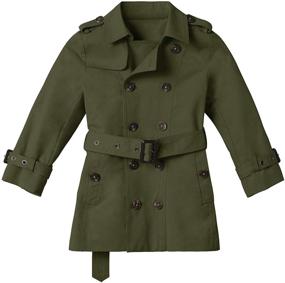 img 2 attached to 🧥 Stylish Lightweight Trench Coat: Classic Double Breasted Jacket for Boys and Girls - Ideal Spring/Fall Outwear Dress Coats with Belted Design