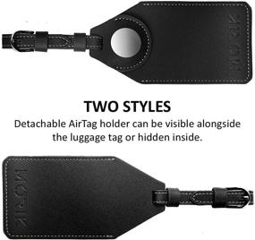 img 1 attached to 🧳 MORIK Secret AirTag Leather Luggage Tag: Secure Your Travels with Detachable Holder and Secret AirTag Pocket