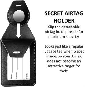 img 2 attached to 🧳 MORIK Secret AirTag Leather Luggage Tag: Secure Your Travels with Detachable Holder and Secret AirTag Pocket