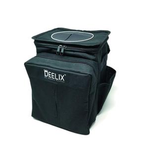 img 4 attached to DEELIX Car Trash Bin: Sturdy Zipper Lid, Premium Material, Leak Proof. Convenient Storage Pockets & Tissue Box Pocket. Includes Air Freshener & Disposable Bags.