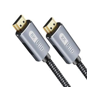 img 4 attached to 🔌 6.6ft High Speed HDMI Cable, 8K HDMI 2.1 with 48Gbps, Nylon Braided Cord for eARC HDR10 4:4:4, HDCP 2.2&amp;2.3, Compatible with Apple Fire LG Samsung TV PS5 PS4 Switch Xbox Roku - Dolby Atmos Supported