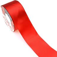 25 yard spool of 2 inch wide christmas red satin ribbon - star quality polyester ribbon for floral arrangement, wedding bouquet, diy artwork projects - no fading woven ribbon logo