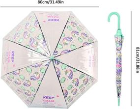 img 2 attached to 🌈 MingYuHui Transparent Romantic Stick Umbrella with Unicorn Print - Ideal for Rainy Days