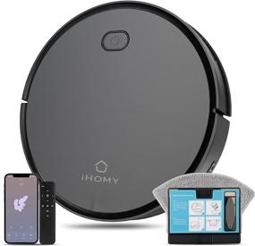 img 4 attached to iHomy 2-in-1 Robot Vacuum Cleaner with 2000Pa Suction, WiFi Connectivity, Self-Charging - Ideal for Pet Hair, Carpet, and Hard Floors