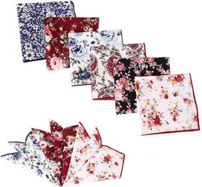 img 3 attached to Stay Stylish at Work with BonjourMrsMr Business Casual Floral Handkerchiefs