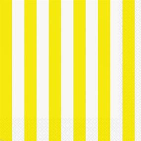 img 1 attached to 🟨 16-Count Neon Yellow Striped Party Napkins, 6.5”x 6.5” - Enhanced SEO