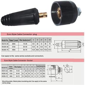 img 3 attached to Переходник для сварочного кабеля Quick Connector DINSE-Style 200Amp-300Amp (размер #4-#1) 35-50 квадратных миллиметров - упаковка из 2 штук