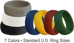 img 1 attached to FlexRings Silicone Wedding Ring: The Infinity Ring in 7 Vibrant Colors, Premium Mens Silicone Ring in Sizes 8-16