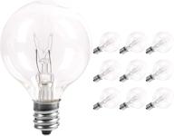 🌞 g40 replacement light bulbs 5w clear globe bulb for e12/c7 candelabra screw base sockets, 1.5-inch dimmable light bulbs for indoor and outdoor patio decor, pack of 10 logo