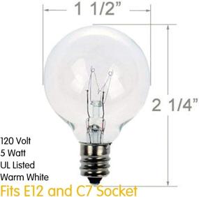 img 3 attached to 🌞 G40 Replacement Light Bulbs 5W Clear Globe Bulb for E12/C7 Candelabra Screw Base Sockets, 1.5-Inch Dimmable Light Bulbs for Indoor and Outdoor Patio Decor, Pack of 10