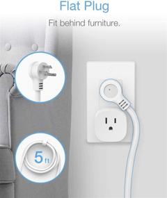 img 1 attached to 💡 Convenient White Power Strip with USB Ports and Outlets: Ideal Desktop Charging Station for Dorms, Cruise Ships, and More