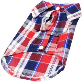 img 2 attached to YAODHAOD Dog Shirt: Stylish Plaid Pet Clothes for Thanksgiving & Christmas